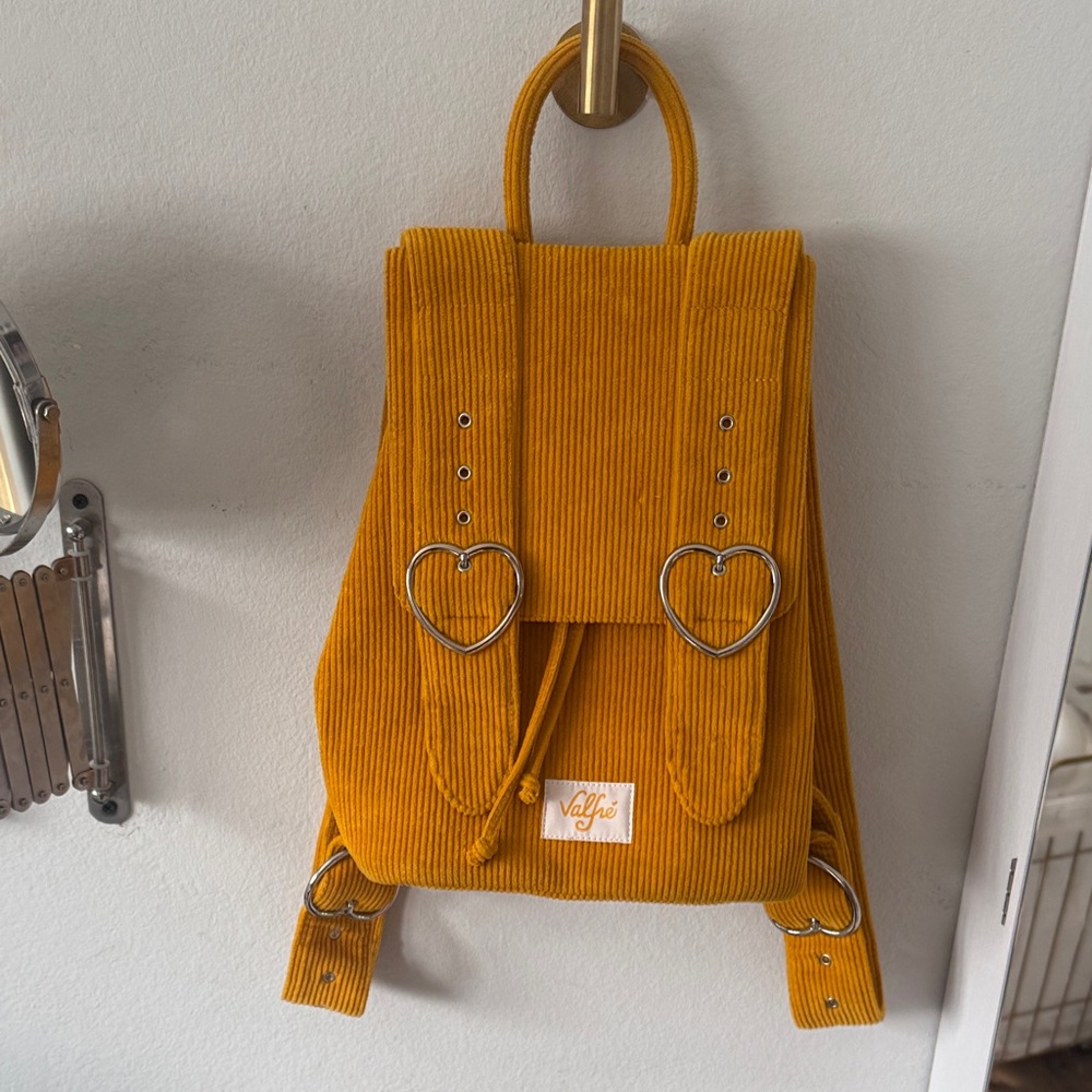 Valfre mustard corduroy backpack